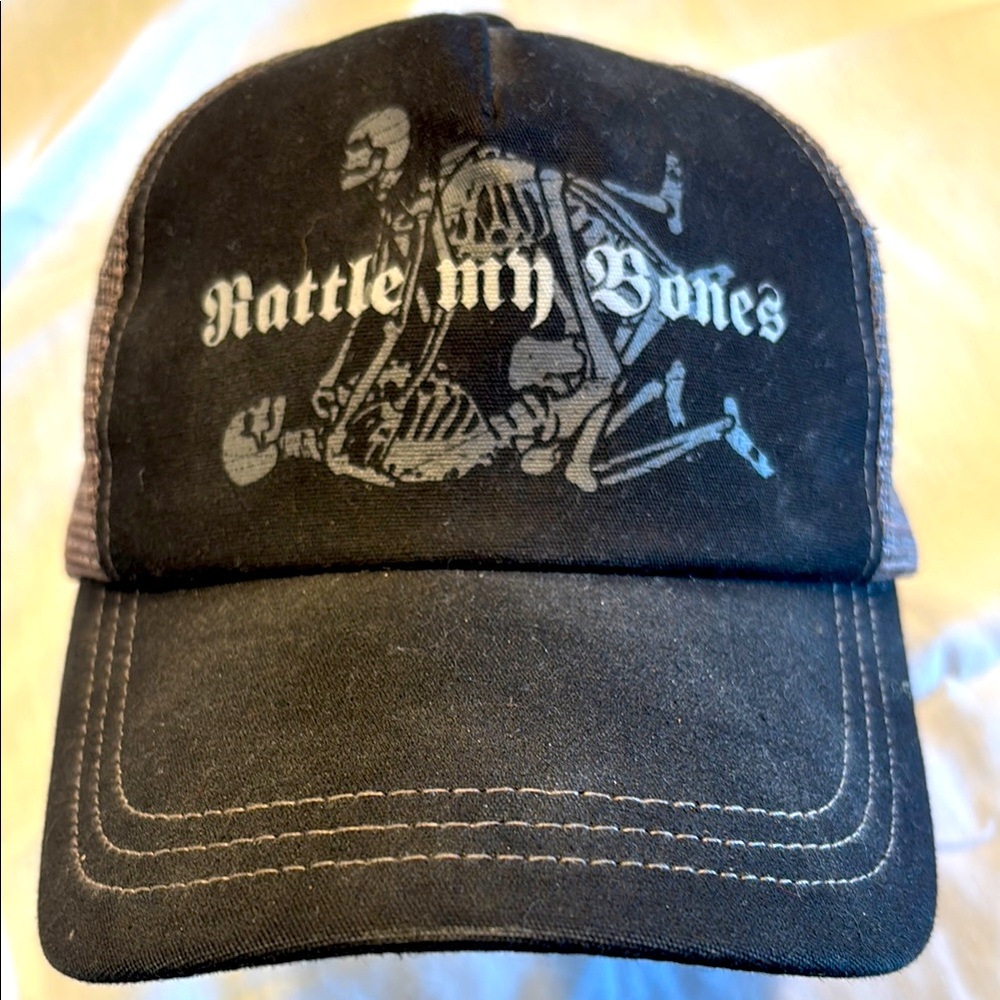 “ Rattle My Bones “ black Truckers Hat , OS , $9